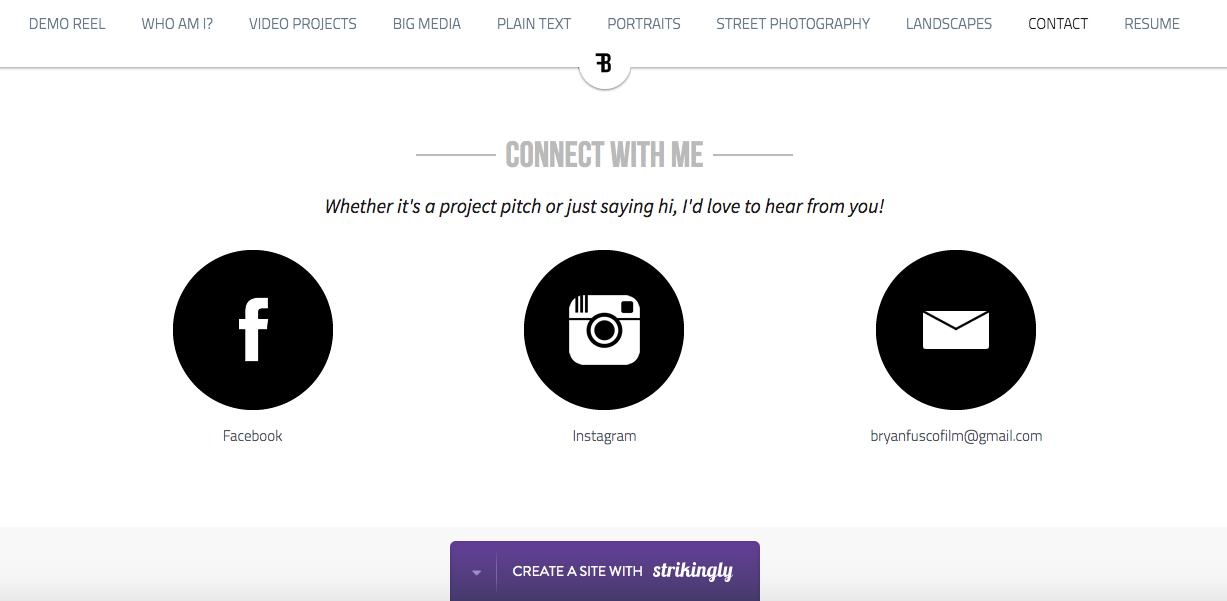 social media icons on a Strikingly user's website social media icons on a Strikingly user's website